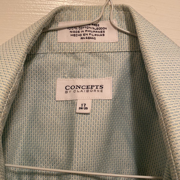 Concepts By Claiborne - mint green collared shirt - Picture 2 of 7